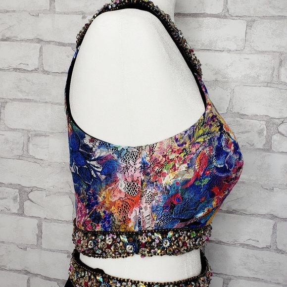 Dave and Johnny Two Piece Prom Dress Size 3/4 - Picture 6 of 8